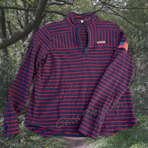 Classic Vinyard Vines Thick Warm Half Zip Pull Over Long Sleeve Sweater Top - Picture 2 of 10